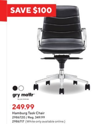 Staples Gry mattr hamburg task chair offer