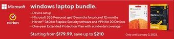 Staples Microsoft windows laptop bundle offer