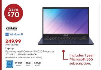 Staples Asus laptop offer