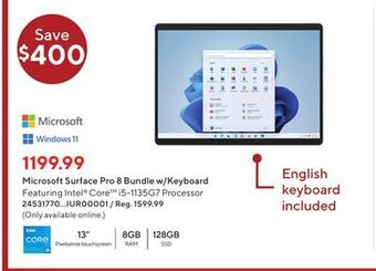Staples Microsoft surface pro 8 bundle w/keyboard offer