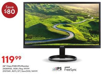 Staples Acer 24" class fhd ips monitor offer