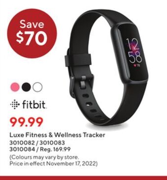 Staples Fitbit luxe fitness & wellness tracker offer