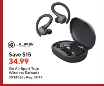 Staples Jlab go air sport true wireless earbuds offer
