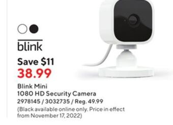 Staples Blink mini 1080 hd security camera offer