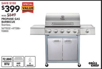 Lowe's Grill chef propane gas barbecue offer