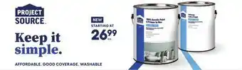 Lowe's Project source washable paint offer