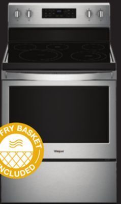 Lowe's Whirlpool® electric range with air fryer and basket, 5.3 cu. ft. offer