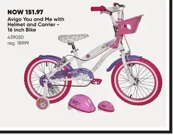 Toys R us Avigo you and me with helmet and carrier - 16 inch bike offer