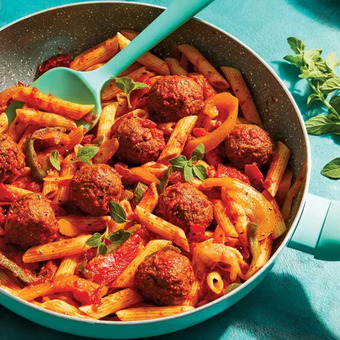 M & M Food Market Meatless balls and penne kit offer