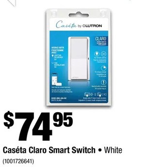 Home Depot Caséta claro smart switch offer