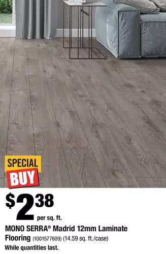 Home Depot Mono serra madrid 12mm laminate flooring offer