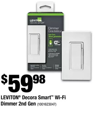 Home Depot Leviton decora smart wi-fi dimmer 2nd gen offer