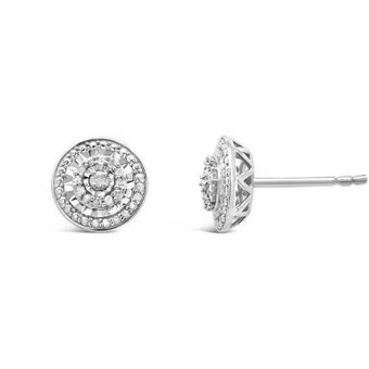 Charm Diamond Sterling silver 0.10ctw diamond earrings offer