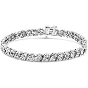 Charm Diamond Sterling silver 1.00ctw diamond bracelet offer