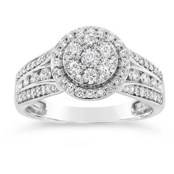 Charm Diamond 10k white gold 1.00ctw round diamond fashion ring offer