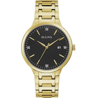 Charm Diamond Bulova men's classic stainless steel watch offer