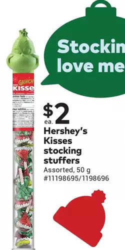 Giant Tiger Hershey's kisses stocking stuffers offer