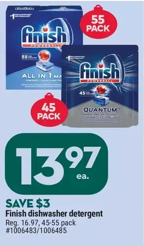 Giant Tiger Finish dishwasher detergent offer