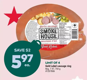 Giant Tiger Gold label sausage ring offer