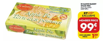 Giant Tiger Di manno bakery snack pies offer