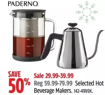 Canadian Tire Paderno hot beverage makers offer