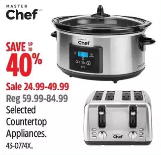 Canadian Tire Master chef countertop appliances offer
