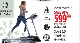 Canadian Tire Pro-form sport 3.0 treadmill offer