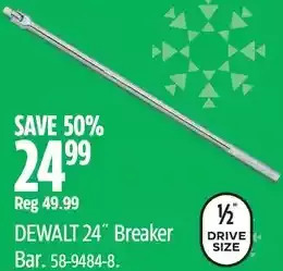 Canadian Tire Dewalt 24" breaker bar offer