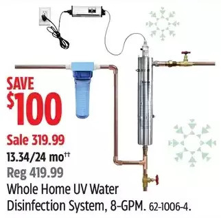 Canadian Tire Whole home uv water disinfection system offer