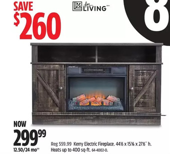 Canadian Tire For living kerry electric fireplace offer