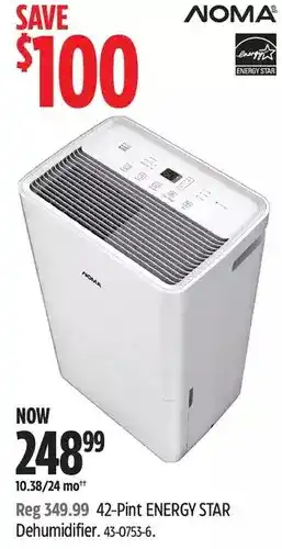 Canadian Tire Noma 42-pint energy star dehumidifier offer