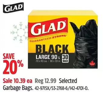 Canadian Tire Glad garbage bags offer