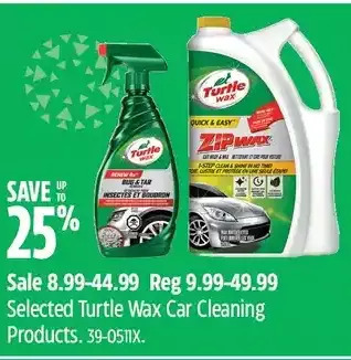Canadian Tire Turtle wax car cleaning products offer