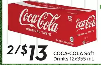 Sobeys Coca-cola soft drinks offer
