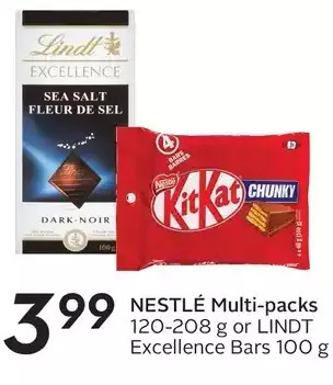 Sobeys Nestlé multi-packs or lindt excellence bars offer