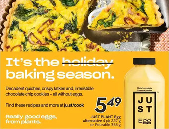 Sobeys Just plant egg alternative or pourable offer