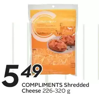 Sobeys Compliments shredded cheese offer