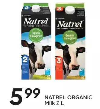 Sobeys Natrel organic milk offer