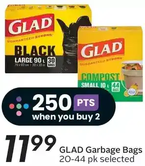 Sobeys Glad garbage bags offer