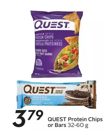 Sobeys Quest protein chips or bars offer