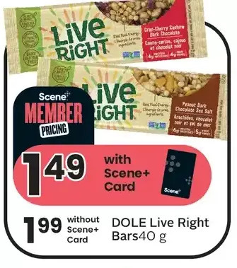 Sobeys Dole live right bars offer