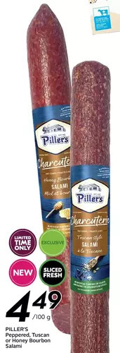 Sobeys Piller's peppered, tuscan or honey bourbon salami offer