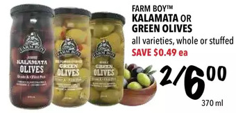 Farm Boy Farm boy kalamata or green olives offer