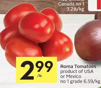 Foodland Roma tomatoes offer
