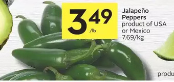 Foodland Jalapeño peppers offer