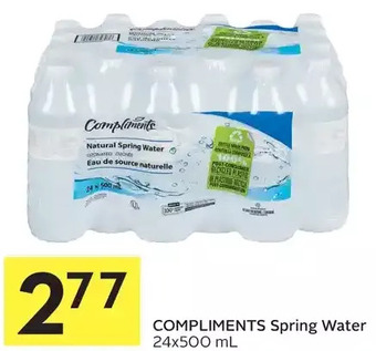 Foodland Compliments spring water offer