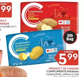 Foodland Compliments potatoes russet, white, yellow or red offer