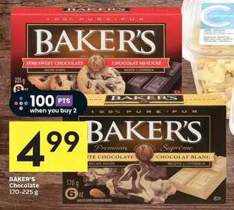 Foodland Baker's chocolate offer