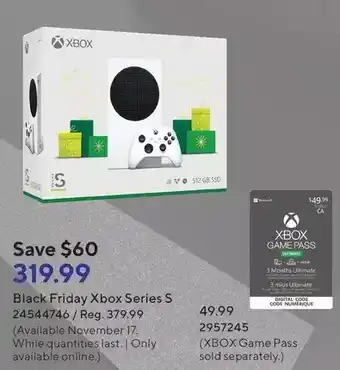 Staples Black friday xbox series s offer