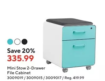 Staples Mini stow 2-drawer file cabinet offer